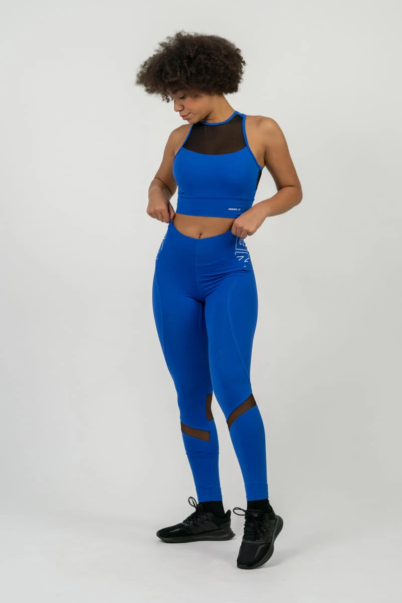 Fit Activewear Padded Sports Bra Blå - S Sports-BH