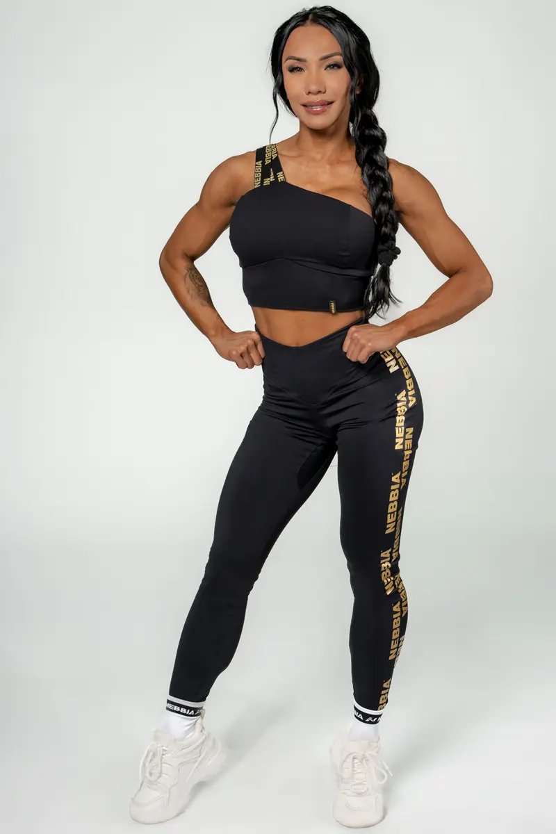 Nebbia Women's High Support Spors Bra Intense Asymmetric Gold M Sports-BH