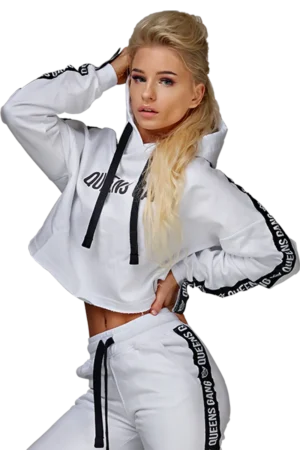 Women's Hoodie Cropped Innocent White