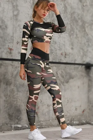 Sporty Thin Camouflage Tights