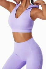 Crop Top Hoodie Sleeveless Purple - M Topper