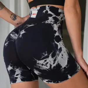 Tie Dye Scrunch Shorts Black - XS Shorts