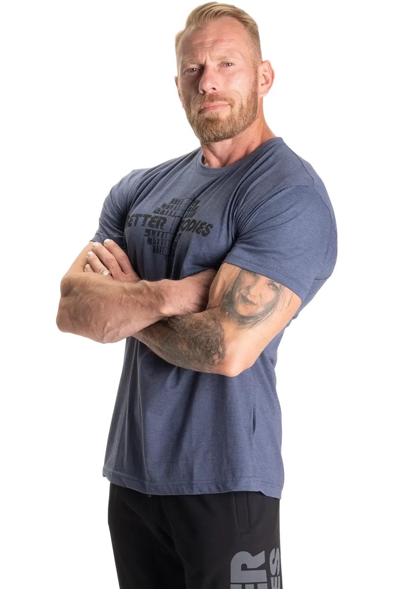 Better Bodies Recruit Tee - Sky Blue Melange S T-skjorter