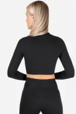 Famme Rib Cropped LS Grå - S Topper