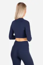 Famme Rib Cropped LS Grå - S Topper