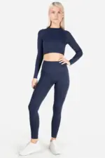 Famme Rib Cropped LS Grå - S Topper