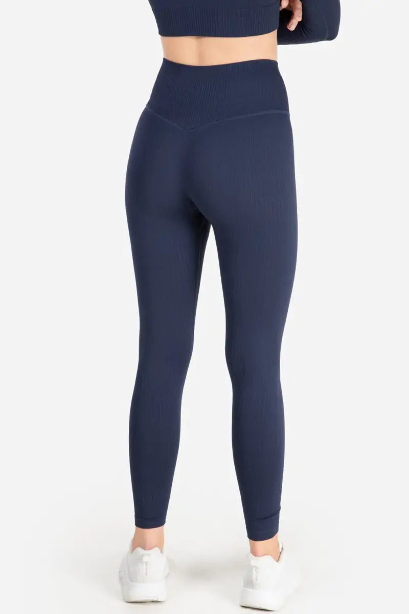 Famme Rib Leggings Grå - S Tights / Leggings