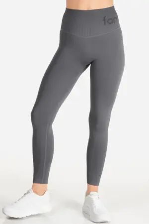 Famme Rib Leggings Grå - S Tights / Leggings
