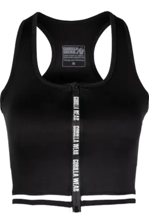 GW Mesa Zip Front Crop Top - Black XS Sports-BH