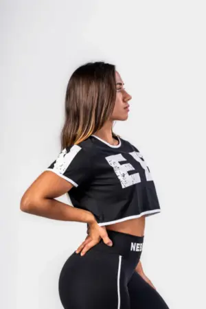 Oversized crop top GAME ON - Black XS Topper