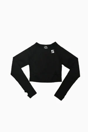 Sporty Elly Longsleeve Cropped Black - L Topper