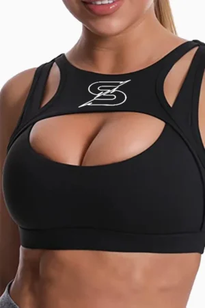 Sporty Cutout RC Sports Bra Black - S Sports-BH